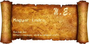 Magyar Endre névjegykártya
