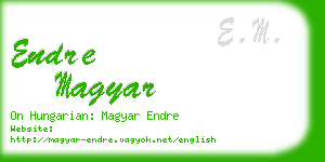 endre magyar business card